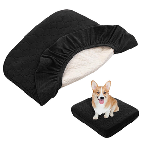nanbowang Waterproof Dog Bed Covers Replacement Washable Pet Hair Easy to Remove, Dog Pillow Cover Quilted, Pet Bed Cover Lovely Puppy Bed Cover for Dog/Cat 20x30 Black