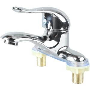 Bathroom Faucet, Zinc Alloy 2-Hole Mixer Tap, Single Handle Bathroom Sink Faucet, 2 Hole Single Handle Hot and Cold Water Mixer Tap, for Hot and Cold Water, Bathroom Faucet, for Home and Hotel