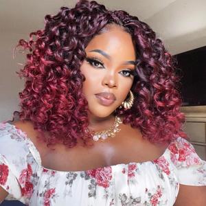 Ocean Wave Crochet Hair 18 Inch 9 Packs Curly Crochet Hair Water Wave for Black Women Short Deep Wave Braiding Pre Looped Synthetic (#TBUG)