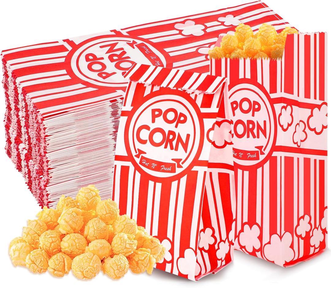 300 Pcs Popcorn Bags, 1 Oz Paper Popcorn Bag Individual Servings for Machine Maker Cart Supplies Bulk Movie Nights Easter Mother's Day Party