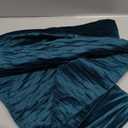 DEZENE 18x18 Teal Throw Pillow Cases: 2 Pack Original Striped Velvet Square Decorative Pillow Covers for Farmhouse Couch