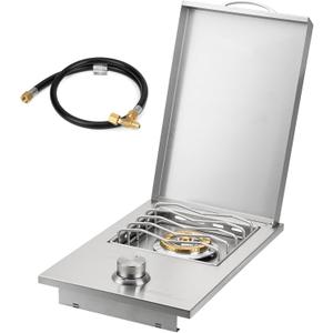 Stanbroil Built-in Single Side Burner for Outdoor Kitchen, 304 Stainless Steel Grilling Side Burners - Natural Gas Only