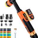 Protmex Cordless Car Buffer Polisher with 8 Variable Speeds 20006000 RPM, LED Display, 22000mAh 21V Batteries, Car Buffers Polishers Kit for Auto Detailing, Scratch Remover and Paint Care - Long