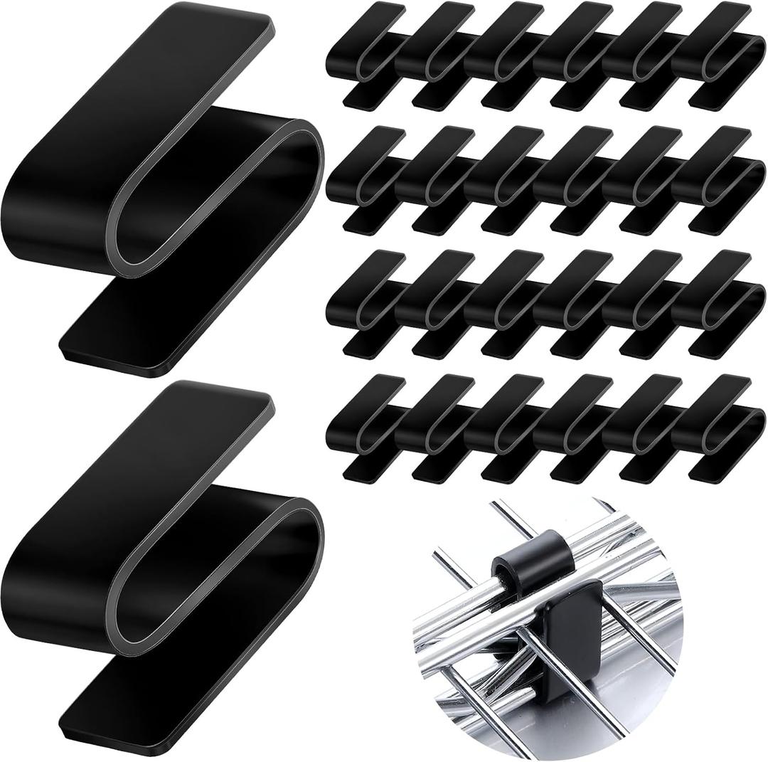 24 Pcs Connecting S Hook for Wire Shelf System, Wire Shelf S Pegboard Hooks for Racks Shelves Warehouses Shopping Malls Garden Places Shelving Accessories Tool (Black)