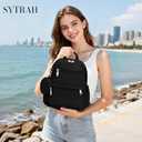 SYTRAH Mini Backpack for Women Small Backpack Purse, Anti Theft Backpack Waterproof Lightweight Puffer Back packs for Travel, Work with Coin Purse Black, S