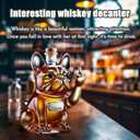 French Bulldog Whiskey Decanter, Decorative Liquor Bottle Holder, 300ML Capacity Glass Decanter, Multi-Purpose Beverage Container, for Men Dad Home Bar