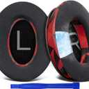 SOULWIT Cooling Gel Ear Pads Cushions Replacement for Bose QuietComfort 45 (QC45)/QuietComfort SE (QC SE)/Quiet Comfort Wireless Over-Ear Headphones, Earpads with Ice Silk Fabric - Red Storm