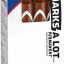 Avery Marks-A-Lot Permanent Markers, Large Desk-Style Size, Chisel Tip, Water and Wear Resistant, 12 Brown Markers (08881)