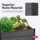 Keter 48" X 48" inches Wood Look Raised Garden Bed, Durable Outdoor Herb Garden Planter for Vegetables, Flowers, and Succulents, Grey