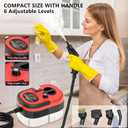 Handheld Steam Cleaner, 2500W Pressurized Steam Cleaner with 3 Brush Heads, Portable Steam Cleaner for Home, Car, Furniture, Kitchen, Bathroom and Wall, Red