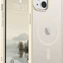 SUPFINE Magnetic for iPhone 14 Case & iPhone 13 Case (Compatible with MagSafe)(Military Grade Drop Protection) Slim Translucent Matte Shockproof Phone Cover,Antique White