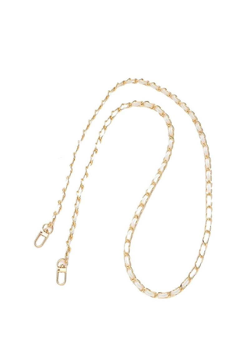 Long PU Leather Metal Chain Bag Strap For Crossbody Handbags Shoulder Bag Strap Cellphone Replacement Accessories 30in
