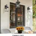 FEMILA Dusk to Dawn Outdoor Wall Sconce, 15" Matte Black Seeded Glass Outdoor Sconce Lights, Front Porch Light Fixtures Wall Mount, Garage Lights for Patio, Entryway, Garden, 4FD54B-PC BK