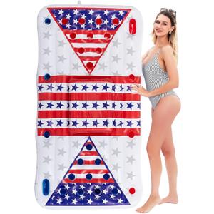Sloosh Inflatable Pool Lounge Floating Pong Floats for Adults Party Summer Pool Floats, Pool Games Lounge Raft with Cooler