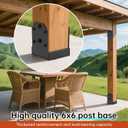 Heavy-Duty 6x6 Post Base Bracket for Concrete, 10,000 lbs Capacity Surface Mount Deck Anchor with Hidden Fasteners, Wood Post Hardware for Outdoor Pergola, 2-Pack