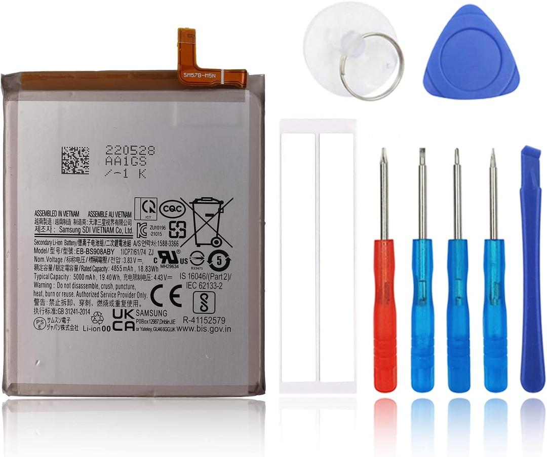 Replacement Battery Compatible with Samsung Galaxy S22 Ultra 5G SM-S908 EB-BS908ABY with Toolkit