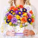 2 x Birthday Cards, Happy Birthday Cards with Music & Lights, Daisy and Yellow Rose, 10 Inch Life Sized Forever Flower Bouquet Greeting Card Gifts for Wife Women Mom Grandma Sister