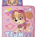 Paw Patrol Team Skye Toddler Nap-Mat Set - Includes Pillow and Plush Blanket – Great for Girls Napping During Daycare or Preschool - Fits Toddlers, Pink