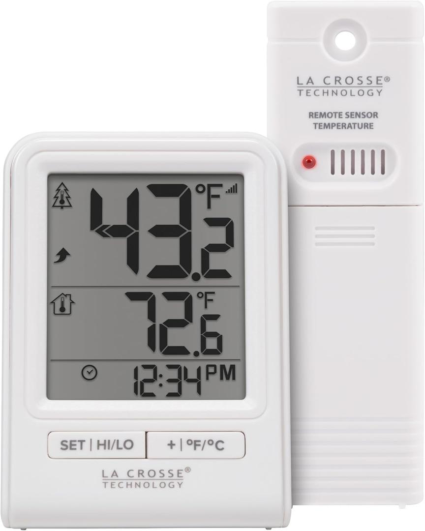 La Crosse Technology 308-1409WNH-CBP Battery Operated Wireless Digital Thermometer - White