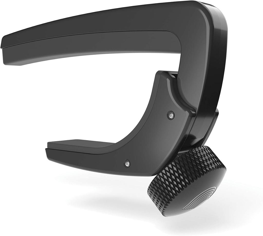 D'Addario Guitar Capo for Acoustic and Electric Guitar - NS Capo Lite - Adjustable Tension - Guitar Accessories - Works for 6 String and 12 String Guitars - Lite - Black