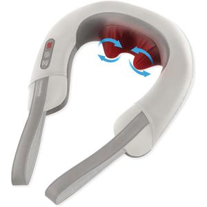 HoMedics Neck Massager with Heat - Pro Therapy Elite Portable, Adjustable Shiatsu and Vibration Massage, Tan