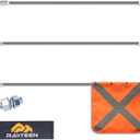 Gray Off-Road Safety Whip Flag with Storage Bag - Heavy Duty Orange Flag with Reflective Stripes & Gray Pole for ATV, UTV, Dune Buggy, Can be 3.3', 6.6' or 10'