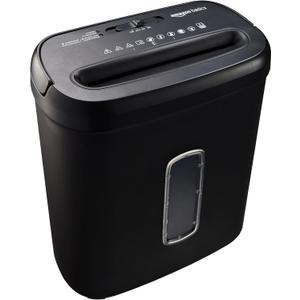 Amazon Basics 8-Sheet High Security Cross Cut Paper and Credit Card Shredder with P-4 Security, Auto Shut-off, Black