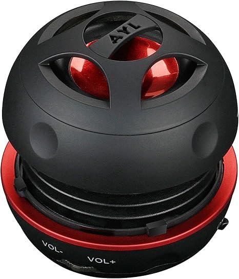 AYL Portable Bluetooth Speakers Mini Speaker, Ideal Beach Accessories, Unisex Gifts, Black, Perfect for Laptop, MP3, iPhone, iPad, Parlante, Gender Neutral Gifts for Adults with 3.5mm Aux Input