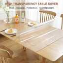 LovePads Frosted Table Cover Protector 42 x 70 Inch, 1.5mm Thick Plastic Table Cover, Table Protector for Dining Room Table, Waterproof Vinyl Tablecloth Table Pad Mat for Kitchen, Writing Desk