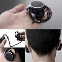Small Bluetooth Headphones Wrap Around Head - Sports Wireless Headset with Built in Microphone and Crystal-Clear Sound, Foldable and Carried in The Purse, and 12-Hour Battery Life, Black