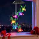 Valentines Day Gifts for Her Mom Grandma, Mother Birthday Gardening Hummingbird Gifts for Women, Winzwon Wind Chimes Solar Lights Outdoor Decor for Garden Patio Yard Porch