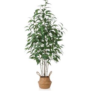 Artificial Eucalyptus Tree,5Ft Tree Fake Plant in Pot for Home and Office Decor,Potted Faux Plants Tall Artificial Trees for Indoor