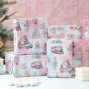 PlandRichW Nutcracker Christmas Wrapping Paper 4028 Inch Jumbo Sheets, Non-Tear Bulk Gift Wrap - Sweet Pastel Nutcracker Scene with Trees, Train & Angels - 4 Pre-Cut Sheets for Kids & Adults
