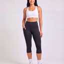 Real Essentials 4 Pack: Women's Capri Leggings with Pockets Casual Yoga Workout Exercise Pants (Available in Plus Size) - Set 7, 1X