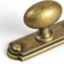 Goo-Ki Antique Brass Cabinet Knobs(Oval Shape) with Backplate(Square Shape) for Cupboard,Dresser,6 Packed