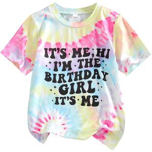 Birthday Girls Shirts for Kids 1-12 Year (2T, Tie-dyeb)