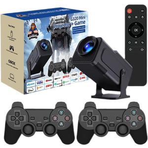 Game ProjectorG320 MINI Game Projector2IN1 Android Projector With 2 Wireless Game Controllers Built-in 20000+ Games