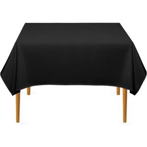 Lann's Linens - 54" Square Premium Tablecloth for Wedding/Banquet/Restaurant - Polyester Fabric Table Cloth - Black