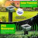 8 Pack Solar Mole Repellent Ultrasonic Gopher Repellent Outdoor Vole Chaser Sonic Mole Deterrent Stake Spikes Waterproof, Keep Moles, Gophers, Voles, Snakes, Groundhogs, Chipmunks Out of Yard Lawn