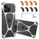 aidvaia Phone Case Compatible with iPhone 15 Pro Max Frameless Minimalist Protective Shock Absorption Aerospace Grade Aluminum Shells + Four Corners for Collision Avoidance Elastomer Inlays