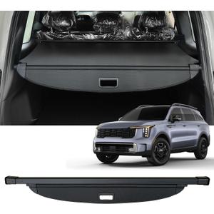 AUXKO Retractable Cargo Cover for Kia Sorento 2026 2025-2021, Trunk Cargo Cover for 2026 2025 Kia Sorento Luggage Security Shade Cover Shielding Shade Anti-Peeping Luggage Privacy Screen, Carbon Fiber