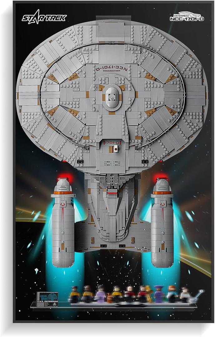 Wall Mount Display Frame for Star Trek Enterprise 10356 | Space-Saving Display Board, Turn Your Build into Wall Art | Compatible with Lego Star Trek Enterprise (Only Board, 32" x 20")