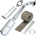 YOXUFA 420cc Exhaust Pipe Header Muffler Replacement for Predator 301cc 8hp GX240 270 390 Mini Bike Go Kart Golf Cart Mud Boats Lawnmower OHV Clone Small Engine Parts with Heat Shield Tape