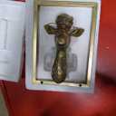 JJALIGHTS Animal Heads Wall Decor Resin Animals Sculptures Head Wall Hanging Decoration Imitation Copper vintage Wall Sculpture for Living Room Bedroom Office(Giraffe,Includes Metal Frame) 