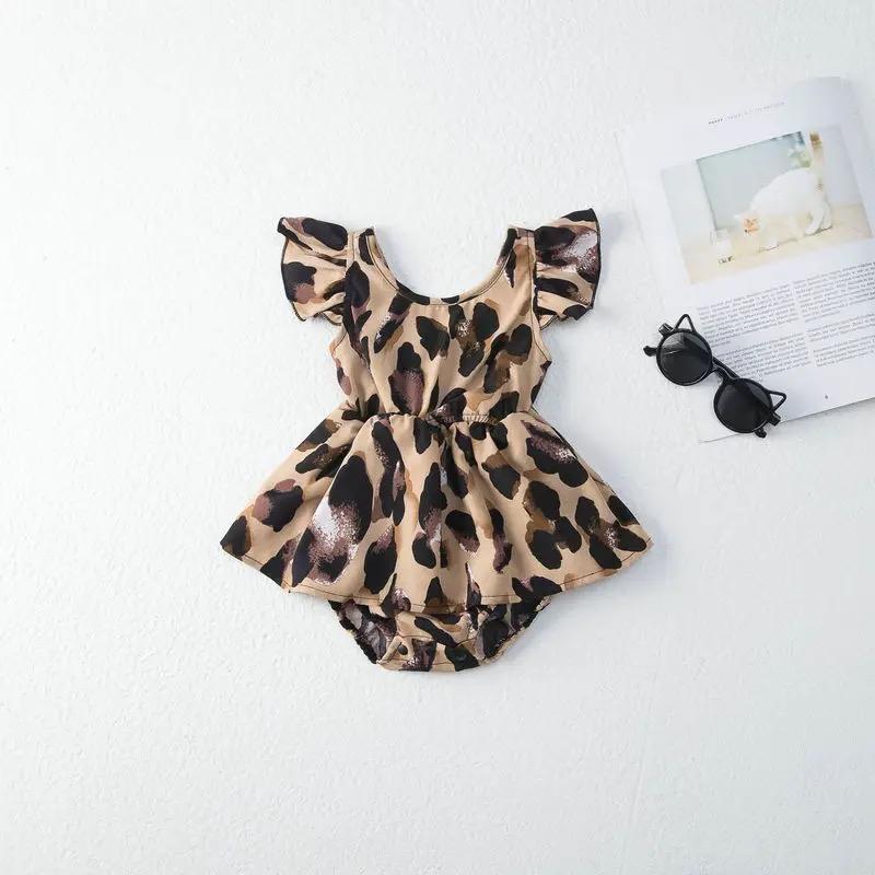 Awibmk Baby Girl Bodysuit Soft Jumpsuit Ruffle Sleeve Bodysuit Dress Cool Romper for Infant 6-9