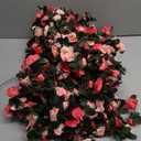 Miracliy 16 Pack 131 FT Flower Garland Decorations Plastic Artificial Flowers for Wedding Decoration Photo Booth Backdrop (Pink)