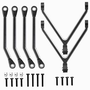 6PCS ShareGoo Metal High Clearance Chassis Links Rod Linkage Pull Rods Compatible with 1/24 FMS FCX24 RC Upgrade Parts (Black)