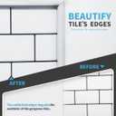 Art3d 25 Ft Peel and Stick Trim for Backsplash Tile Edge, Self-Adhesive Liner for Corner Decor in White