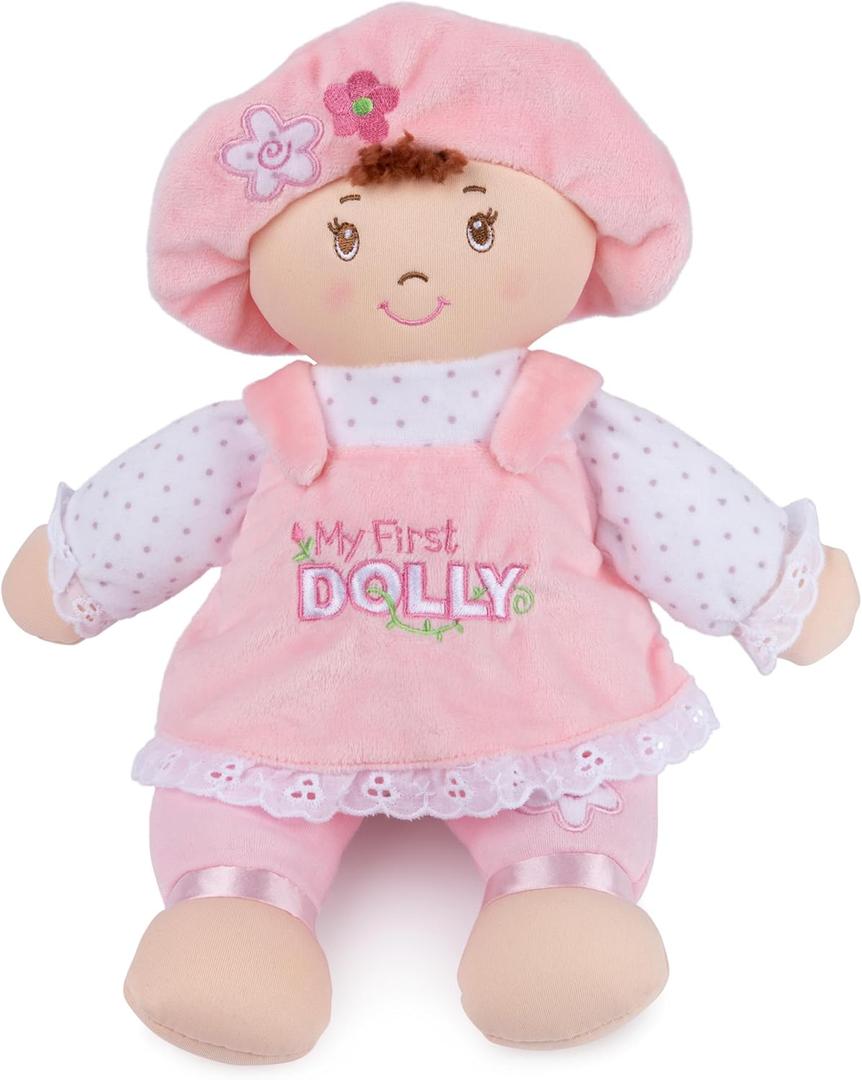 GUND Baby My First Dolly, Plush Doll for Babies and Toddlers, Pink/White, 13 (Light Brown 13")
