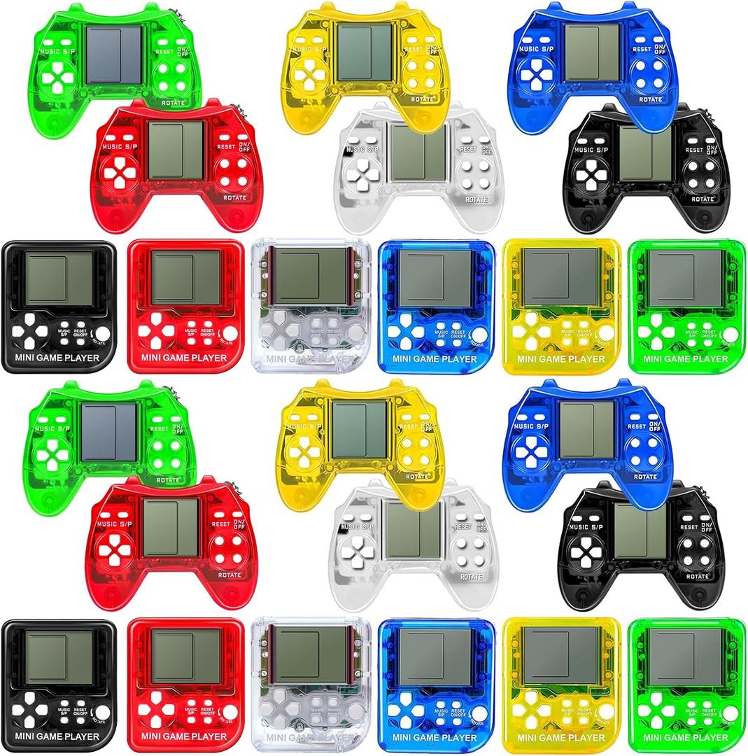 24Pcs Video Game Party Favors for Kids, Mini Game Keychain Arcade party favors Birthday Supplies Classroom Prizes for Boys and Girls